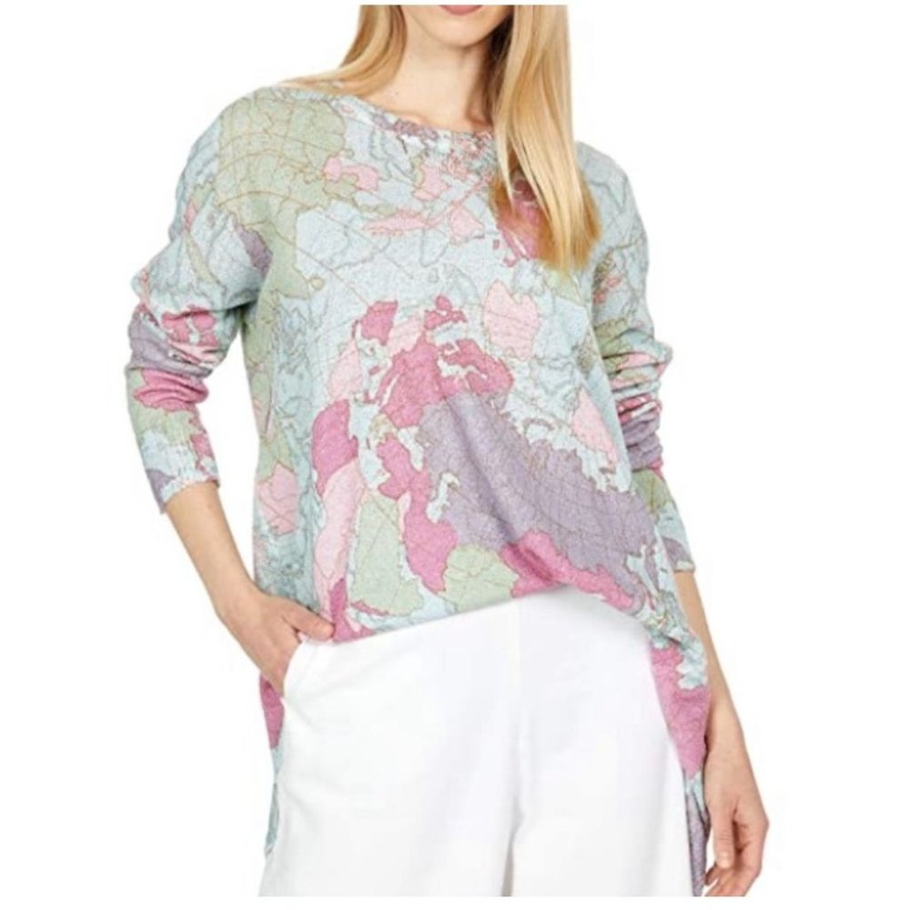 New! Show Me Your MuMu Bonfire Knit World Tour Globe Map Travel Sweater Size Sma